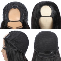 Cheveux V partie perruque cheveux humains faite à la machine perruque cheveux vierges cambodgiens U partie perruques pour noir péruvien avec Clips femme brésilienne longue