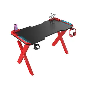 Mesa de juegos negra, fabricante de mesa de ordenador con función de carga inalámbrica