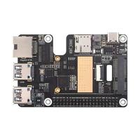 Placa de Expansión Raspberry Pi 5PCIe a MiniPCIe 4G/Gigabit Ethernet/USB 3.2 Gen1, Adaptador Industrial IoT 5V DC