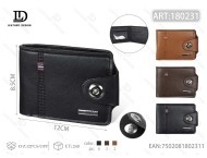 Portafoglio da uomo in pelle con chiusura a bottone singolo, senza fogli sfoderabili, set con confezione regalo, alla moda MHT 180311 - Product Image 1