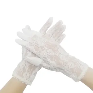 Wedding White Lace Small And Delicate Pocket Mouth Women's Gloves 100% Polyester Wrist Support Glove