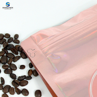 Sacs à café personnalisés imprimés avec valve, refermables, holographiques, à fermeture éclair, en Mylar, en aluminium, emballage en gros, fabricant