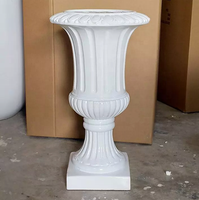 Vase géant sur pied en forme de trompette blanche, Pot de fleur pour la maison et le jardin