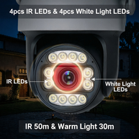 Cámara PTZ WiFi Inteligente 4K con Audio Bidireccional, Detección de Movimiento, Visión Nocturna, Alarma, IP65 Impermeable, Almacenamiento en Tarjeta SD, OEM para CCTV