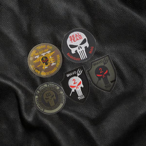 도매 전술 SEAL NST BRAVO 해골 방패 자수 패치 모랄 패치 퍼니셔 완장 (벨크로 후크 루프 부착) - Product Image 3