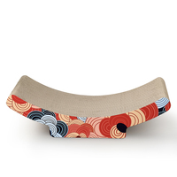Lit grattoir incurvé de luxe pour chat en carton ondulé, coussin de grattage pour chat
