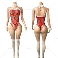 ELITES Lingerie sexy européenne et américaine Offre Spéciale de Noël Body en résille pour jeu de rôle Performance Wear