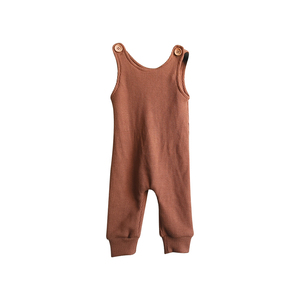 Custom <strong>Baby</strong> <strong>comfort</strong> 300g Waffle Fabric Plain Button Sleeveless Trousers Rompers - Product Image 2