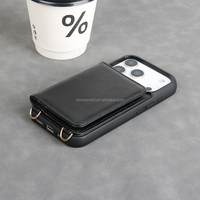 Étui de téléphone à bandoulière en cuir véritable Sinco 2026 avec portefeuille et porte-cartes, étui de téléphone magnétique pour 15/16/17 Pro Max