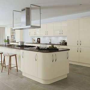 خزانات مطبخ من الخشب الأبيض الحديث من الشركات المصنعة للمشروع العالمي أثاث فاخر - Product Image 4