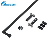 Weisdon avec cadre en acier inoxydable vis rouleau poignée système de Rail ensemble complet accessoires de porte de douche sans verre