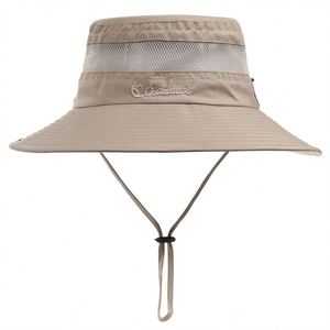 Custom Outdoor Summer Sunshade Sun Uv Protection Wide Brim <b>Cap</b> Mesh <b>Hiking</b> Fishing Fisherman Bucket Boonie Hat - Product Image 2