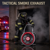 Ventilateur de ventilation portable à poussée manuelle avec logo personnalisé, alimenté à l'essence, grand débit d'air, pour les travaux d'urgence en cas d'incendie