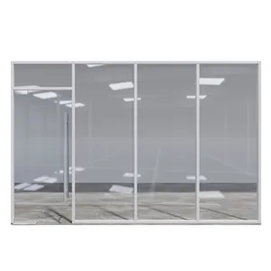 2023 Latest Design Classic Style Office Single Layer Tempered Glass Swing Door Aluminium Casement Doors