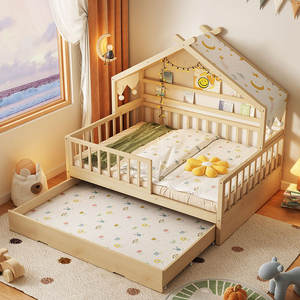 Meubles de chambre à coucher design en gros, lits en <span class=keywords><strong>bois</strong></span> pour enfants avec barrières, <span class=keywords><strong>lit</strong></span> Montessori pour tout-petits, <span class=keywords><strong>lit</strong></span> de sol, berceaux pour bébés, rangement, <span class=keywords><strong>lit</strong></span> pour enfants - Product Image 5