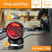Escáner de Código de Barras de Escritorio Tera Eye-Safe Light, 2D QR 1D Omnidireccional, USB, Manos Libres, Cableado, Modelo 9500, Inventario