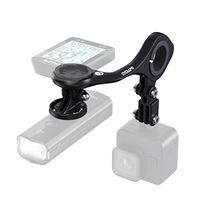 CYCLAMI M5 Dudukan GPS Sepeda Tahan Air Multi-Fungsi PVC Adaptor Pemasangan Komputer Braket Lampu Sensor Tipe MTB Sepeda Jalan Raya Hitam