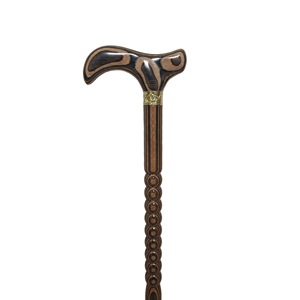 Canne de marche en bois massif, bois de zèbre, monobloc, antidérapante, pour personnes âgées, aide à la mobilité - Product Image 5