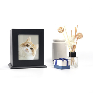 Pet <b>Urn</b> Rectangle Pine Wood Sealed Cremation Memorial With Photo Display For <b>Cats</b> Dogs - Product Image 5
