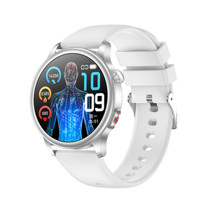 <span class=keywords><strong>Smartwatch</strong></span> E300 <span class=keywords><strong>Silver</strong></span> con Schermo AMOLED Rotondo da 1,43 Pollici, Monitoraggio ECG, Fitness Tracker, Frequenza Cardiaca e Pressione Sanguigna - Product Image 1