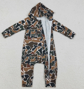 Sudadera con capucha y cremallera para bebé, modelo LR2815, color marrón oscuro con estampado de camuflaje - Product Image 4