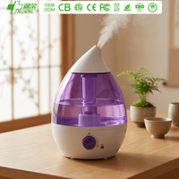 RUNAL OEM ODM Humidificateur d'air ultrasonique à brume froide de petite capacité 2,8 L en forme de goutte d'eau avec veilleuse LED colorée changeante