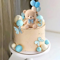 Ensemble de 26 ballons et ours en peluche pour la décoration de gâteaux et de pâtisseries, décorations de fête d'anniversaire, style minimaliste
