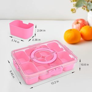 Boîte à goûter portable, récipient à fruits, récipient à nourriture, <span class=keywords><strong>plateau</strong></span> à goûter à compartiments séparés <span class=keywords><strong>avec</strong></span> <span class=keywords><strong>couvercle</strong></span> - Product Image 5