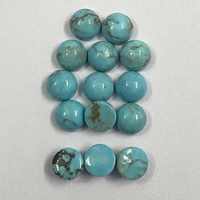 Cabochon plat fait main de 20 mm en turquoise naturelle, pierre précieuse en vrac, évaluation tierce partie, KHUSHI GEMS STONE, vente en gros
