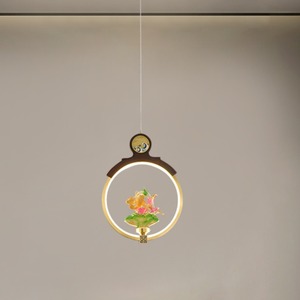 Lámpara de Araña Antigua de Estilo Chino, Totalmente de Cobre, con Barra de Luz LED, Tamaño Mediano, Alimentación de CA, para Salón de Té o Club - Product Image 1