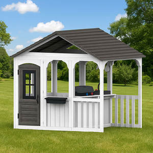 Maison de jeu en bois pour enfants, équipement de jeu de rôle en plein air, aire de jeux pour enfants avec structure en bois - Product Image 2