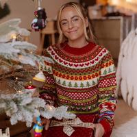 Pull en tricot personnalisé pour femme 2025, pull de Noël Fair Isle, jacquard, pull de Noël mignon