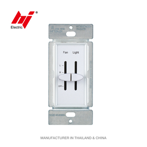 <span class=keywords><strong>Single</strong></span> <span class=keywords><strong>Pole</strong></span> 3 Tốc Độ 120VAC Trượt Quạt Điều Khiển Tốc Độ Với Công Tắc Dimmer Ánh Sáng - Product Image 1