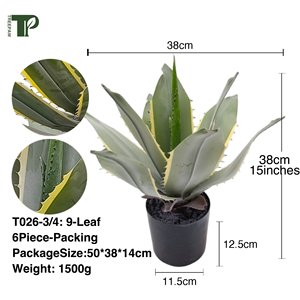 Real Touch Green Künstlicher tropischer Kaktus Sukkulente Aloe Vera Pflanze Skandi navis che Hausgarten Dekoration Kunststoff Material Hoch - Product Image 2