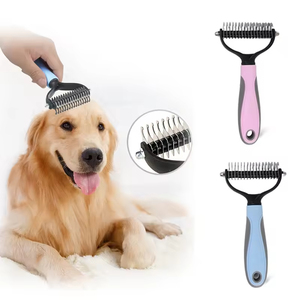 Petop Pet Dematting Comb with 11 and 17 Teeth Dual Sided Undercoat Rake for Dogs Cats Professional Grooming <strong>Deshedding</strong> <strong>Tool</strong> Blue - Product Image 2