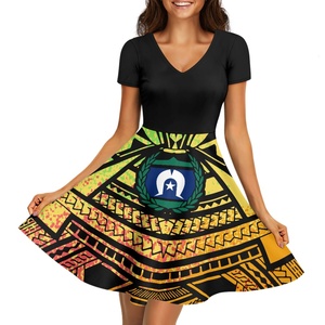 Nuevo Vestido con Estampado de Arte <span class=keywords><strong>Aborigen</strong></span> <span class=keywords><strong>Australiano</strong></span> para <span class=keywords><strong>Mujer</strong></span>, Diseño de las Islas del Estrecho de Torres, Vestido de Manga Corta, Dropshipping - Product Image 5