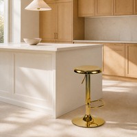 Tabourets de bar modernes et minimalistes en métal réglables avec pieds dorés pour îlot de cuisine, bar et salle à manger