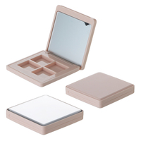 Étui à fards à paupières carré personnalisé à 4 compartiments en ABS, emballage de maquillage portable