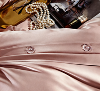Charme Rose Soie Literie 4 Pièces Ensemble 100% Soie Couture Exquise Artisanat Texture Luxueuse Lustre Soyeux