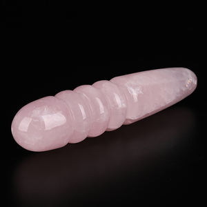 Atraente Cristal de Quartzo Rosa Natural em Forma de Pênis, Esculturas de Falo, Varinha Massageadora - Product Image 3