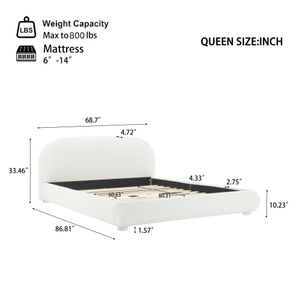 Hot Sale Modern Convertible Soft <b>Bed</b> Italian Minimalist Design <b>Queen</b> <b>Size</b> Teak Wood <b>Frame</b> for Bedroom - Product Image 6