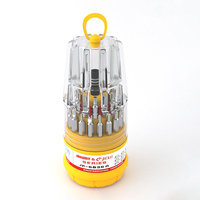 Jeu de tournevis à cliquet de précision au chrome vanadium, ensemble personnalisé OEM de poche en plastique, 31 pièces
