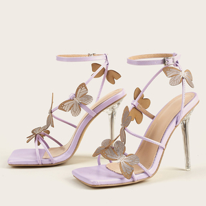 Sandalias de Tacón de Cristal Versátiles Estilo Hada con Botones, Nuevas para las Cuatro Estaciones 2025 - Product Image 1