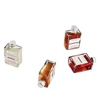 Bouteille de liqueur vide en verre carré nordique de 5 OZ pour rhum, whisky, vodka, spiritueux avec bouchon à vis pour liqueur, whisky