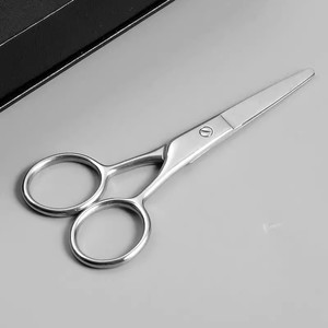 Recortadores de barba de acero inoxidable, afeitadoras, recortadores de barba, recortadores de vello nasal, tijeras pequeñas manuales para hombre, tijeras para cejas - Product Image 4