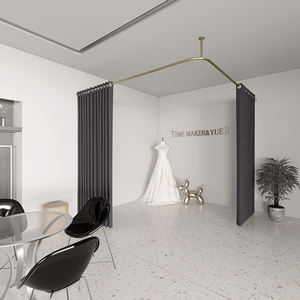 מותאם אישית L בצורת כלה חנות הולם חדר דלת וילון חדר הלבשה בגדי חנות וילונות U בצורת יופי מיטה מחיצה - Product Image 2