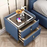 Table de chevet intelligente d'empreintes digitales de nouveau style haut-parleur Bluetooth table de chevet blanche avec charge sans fil