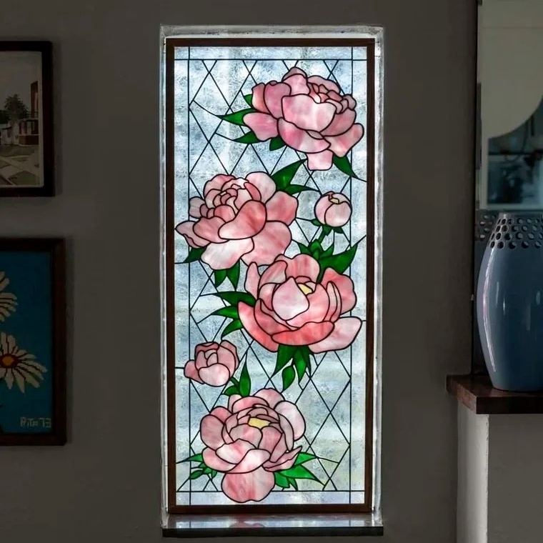 Handmade Tiffany Stained Leaded Glass Dome Lighting Ceiling Religious Decorative Roof Panels for Outdoor Solar Greenhouse