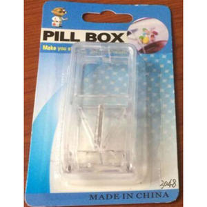 Boîte à pilules portable en plastique transparent avec coupe-pilules, étui de rangement et de distribution de médicaments, couleur unie, fabriqué en Chine - Product Image 1