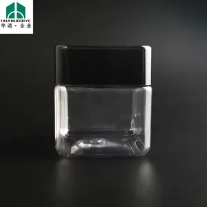 manufacturer transparent 150ml square jar plastic clear pet cosmetic jar with lids